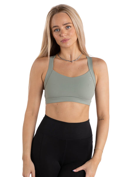 Cross Strap Sports Bra - Sage