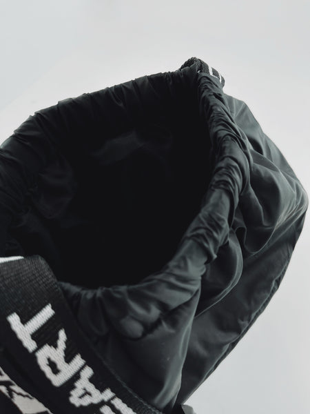 Padded Drawstring Backpack - Black