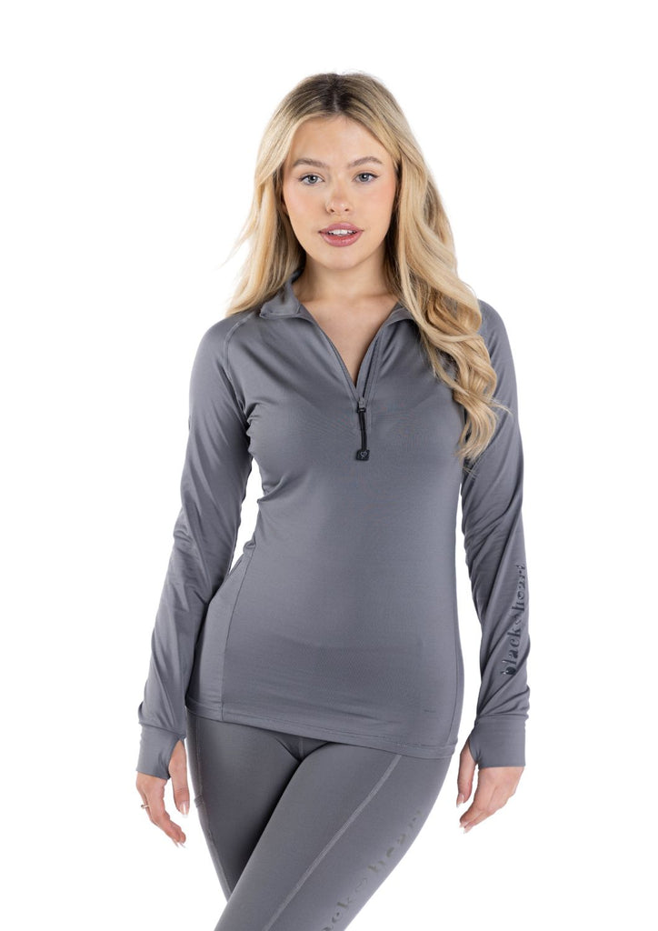 Grey Riding Base Layer Grey Equestrian Base Layer - Black Heart Equestrian