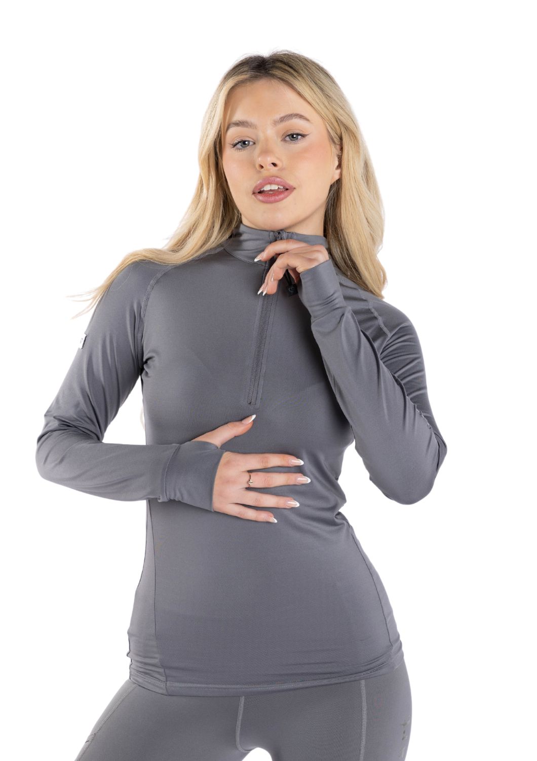 Grey Riding Base Layer Grey Equestrian Base Layer - Black Heart Equestrian