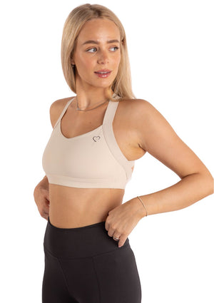Cross Strap Sports Bra - Nude