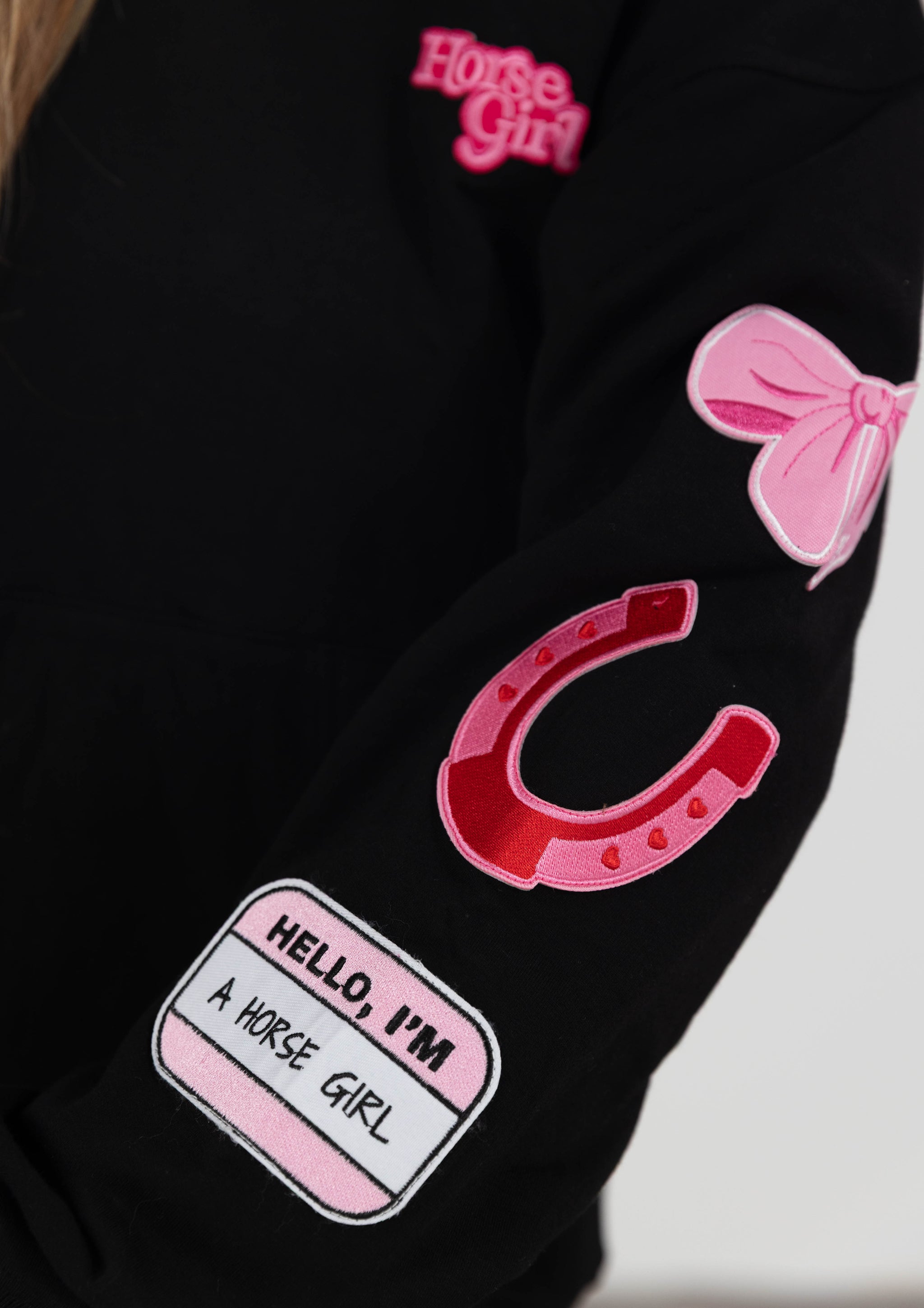 Horse Girl Patch Hoodie - Black Heart Equestrian